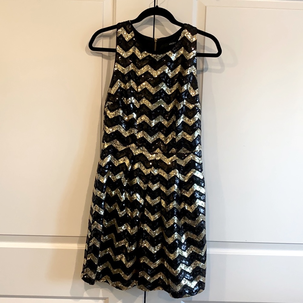 Ark & Co sequin dress -black/gold
